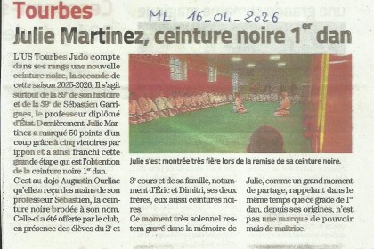 Julie Martinez, ceinture noire 1er dan